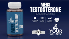 Front label of 60-count Testosterone Booster Gummies bottle
