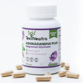 Front view of TEX NEWTRA Ashwagandha and Magnesium Glycinate bottle