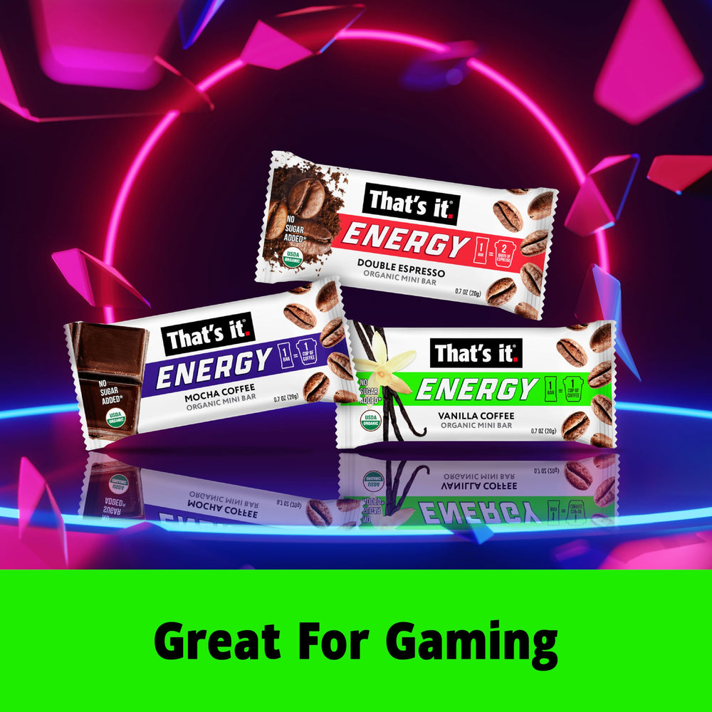 That's it Mocha energy bar close-up highlights aromatic coffee flavor.