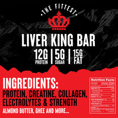 The Fittest Ever THE FITTEST Chocolate Chip Liver King Bar bars in hand illustrating convenient post-workout fuel