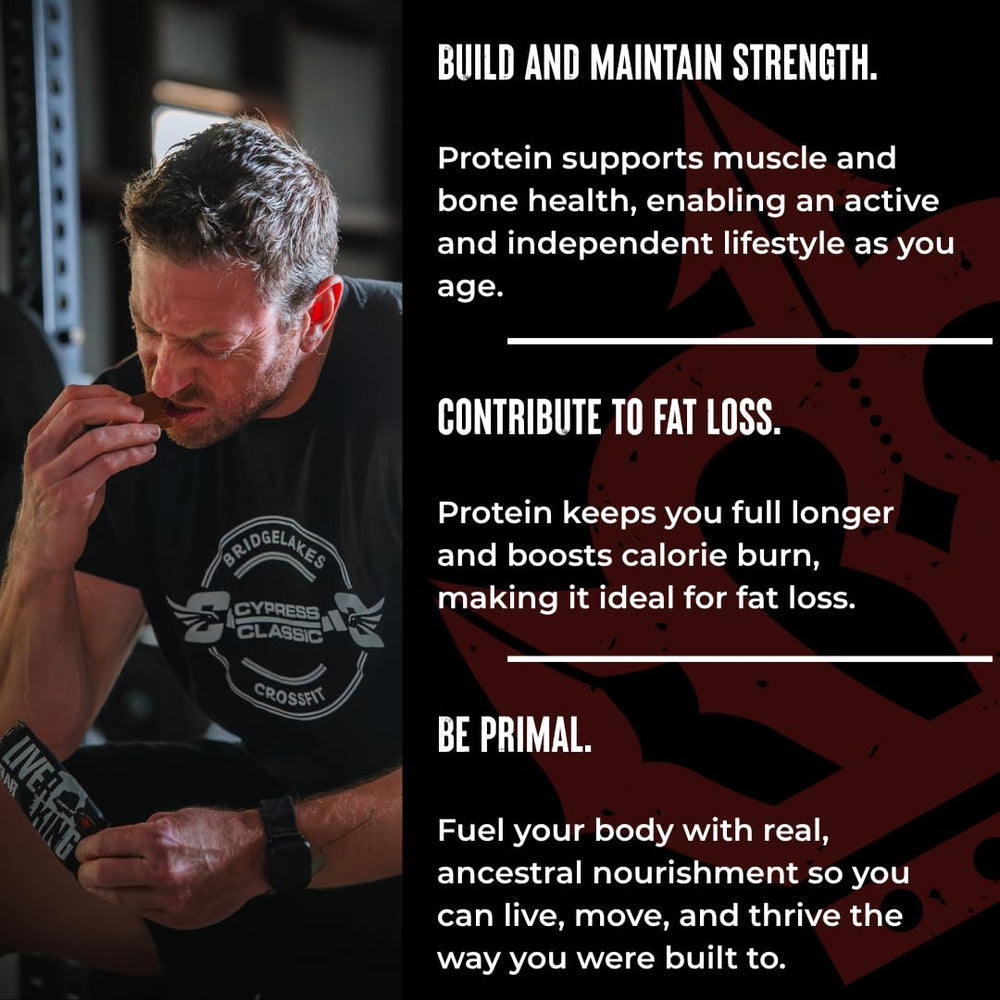 The Fittest Ever THE FITTEST Chocolate Chip Liver King Bar during-workout setting highlights energy-supporting ingredients