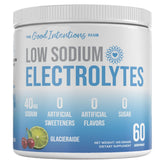 The Good Intentions Club glacieraide powder jar for easy daily hydration with low-sodium formula.