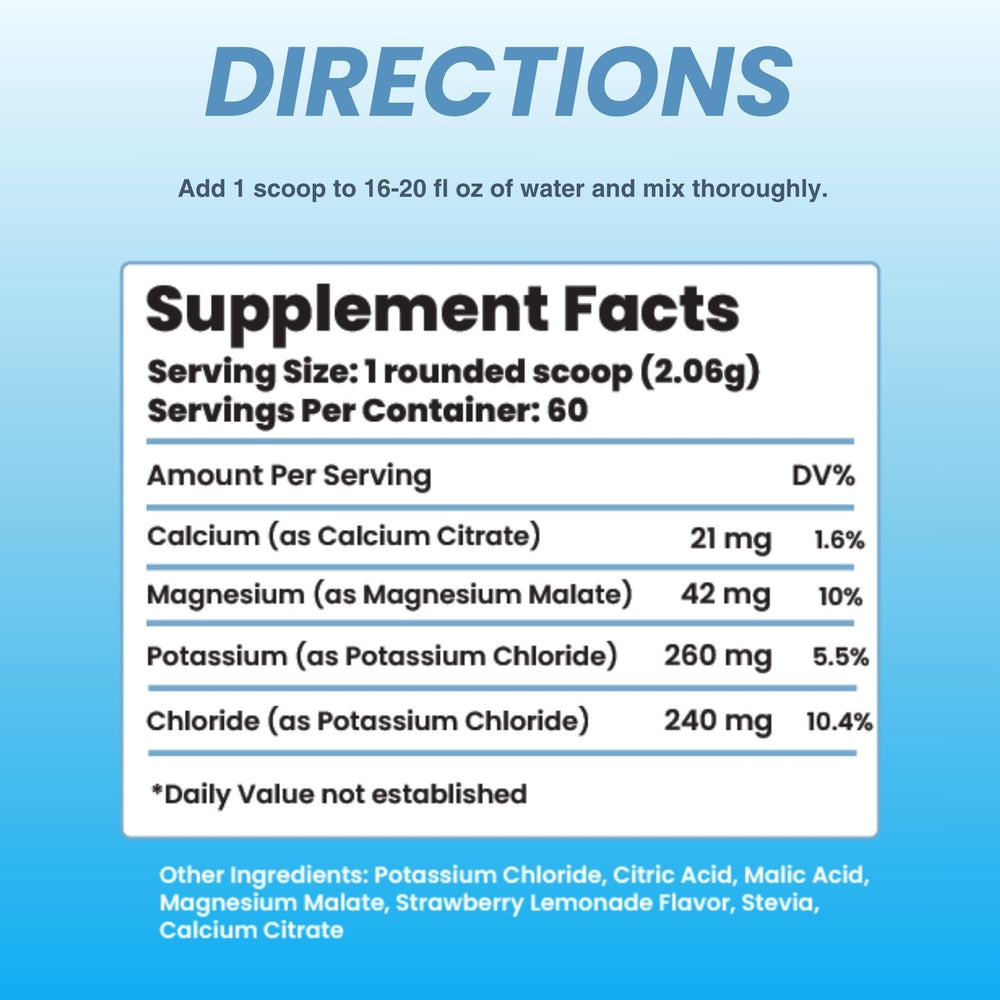 The Good Intentions Club powder jar shows sugar-free electrolyte mix for daily hydration.