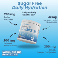 The Good Intentions Club electrolytes powder close-up highlighting pure ingredients