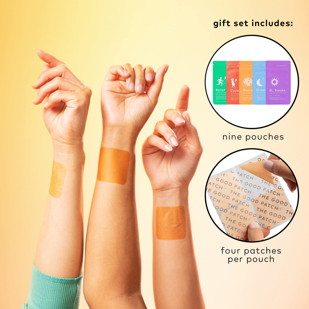 Rescue patch detail - DHM, B1, Green Tea and Peppercorns