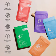 Relief patch detail - menthol, lavender oil, arnica, aloe vera and eucalyptus