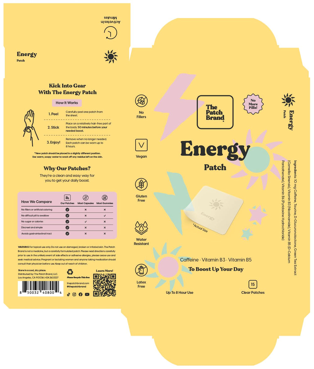Concept image of all-day energy from The Patch Brand Energy Patch