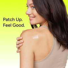 The Patch Remedy patch under clothing illustrating low‑profile wear and comfort