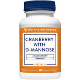 Bottle of The Vitamin Shoppe Cranberry with D-Mannose supplement
