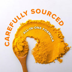 Gluten-free, dairy-free and GMO-free turmeric supplement label