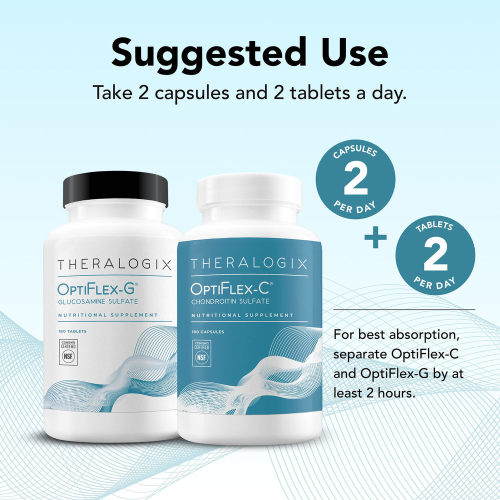 Separate glucosamine and chondroitin dosing for improved absorption