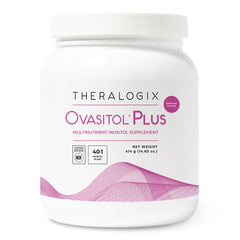 Theralogix Ovasitol Plus front packet showing brand and single‑serve convenience