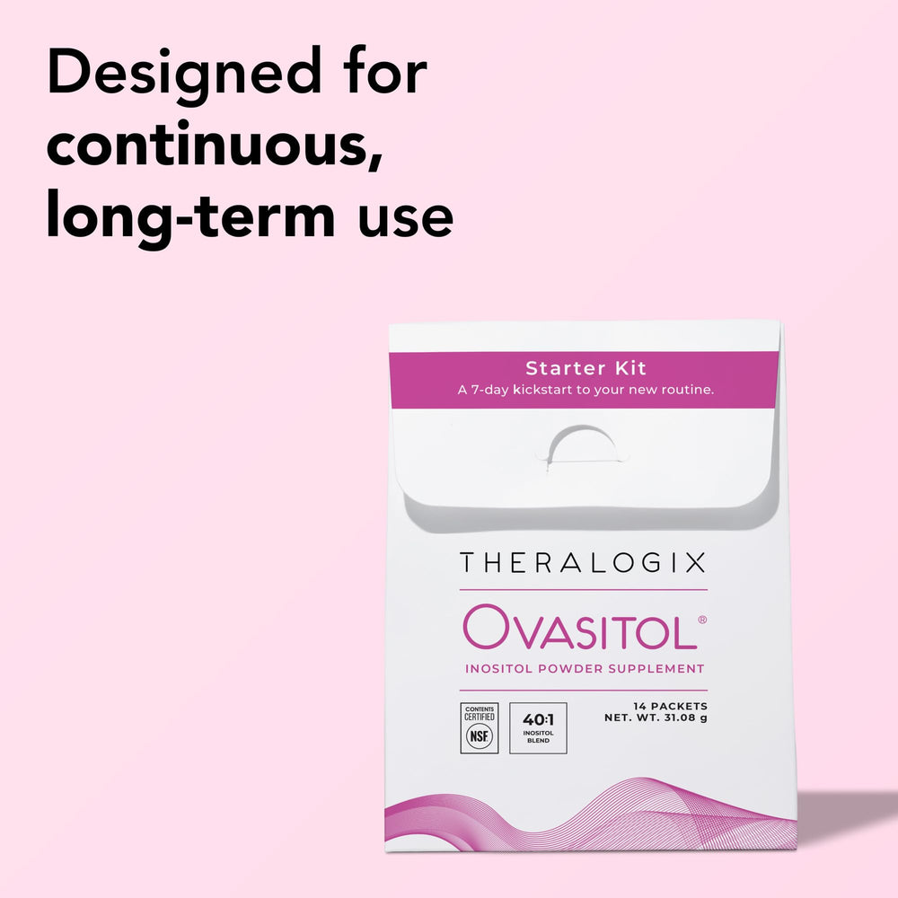 Theralogix Ovasitol label close up highlighting ingredients and purity