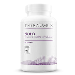 Theralogix Solo Iron-Free Multivitamin bottle front view with 90 tablets