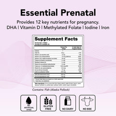 TheraNatal One prenatal vitamin bottle back label