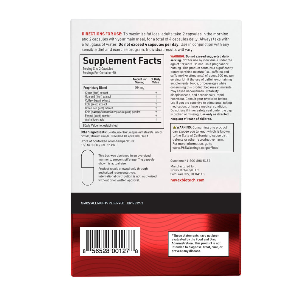 Label detail highlighting ingredients and GMP certification