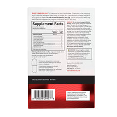 Label detail highlighting ingredients and GMP certification