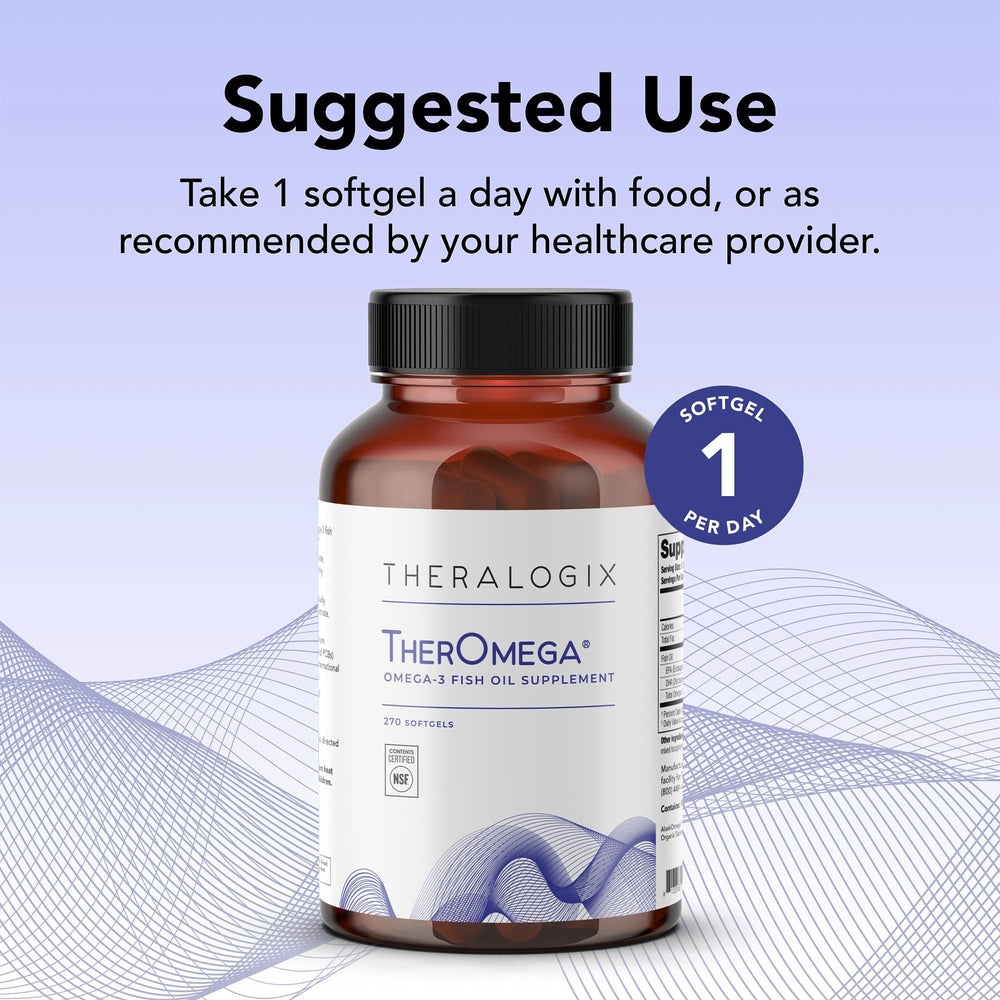 Label showing 300 mg DHA and 400 mg EPA per softgel