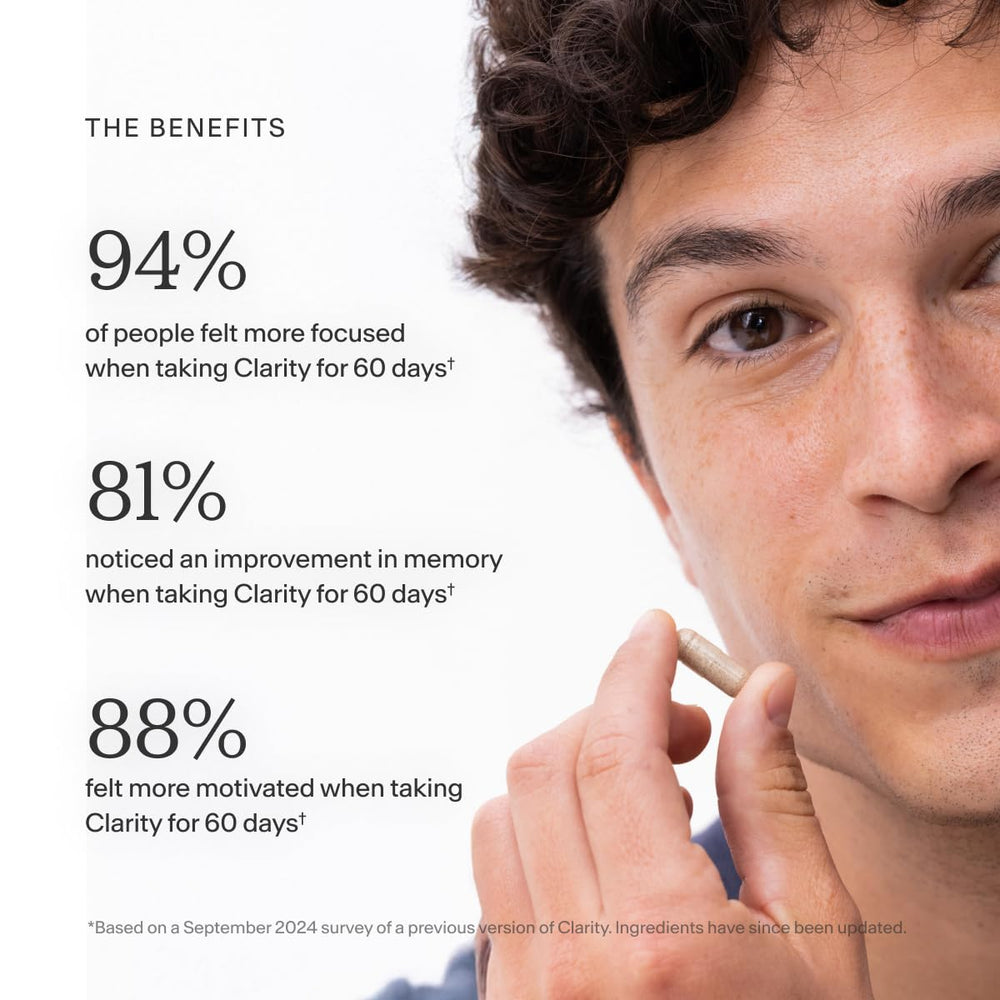 Thesis Clarity bottle back with nutrition information