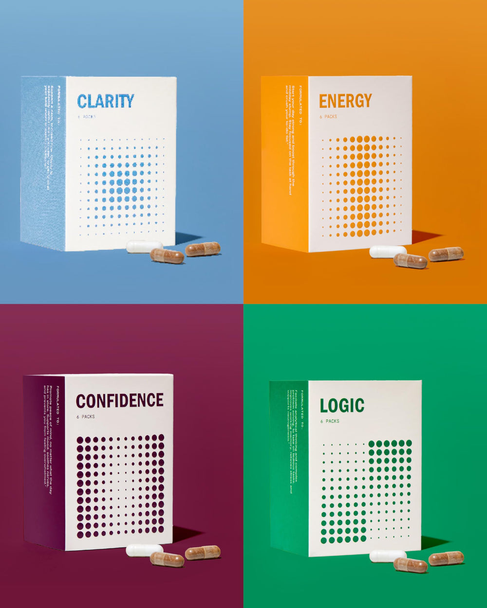 Thesis Energy blend pack highlights capsules for daytime energy and mental performance.