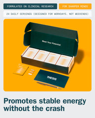 THESIS Energy capsules-closeup showing compact nootropic capsules for on-the-go support.