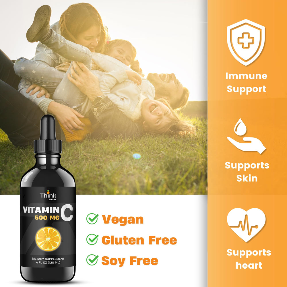 4 oz glass bottle of liquid Vitamin C drops