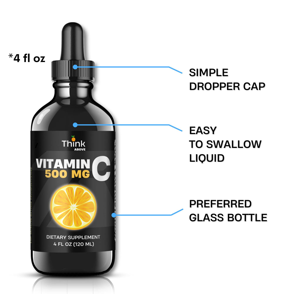 Sour-candy flavored liquid vitamin C drops for adults and kids