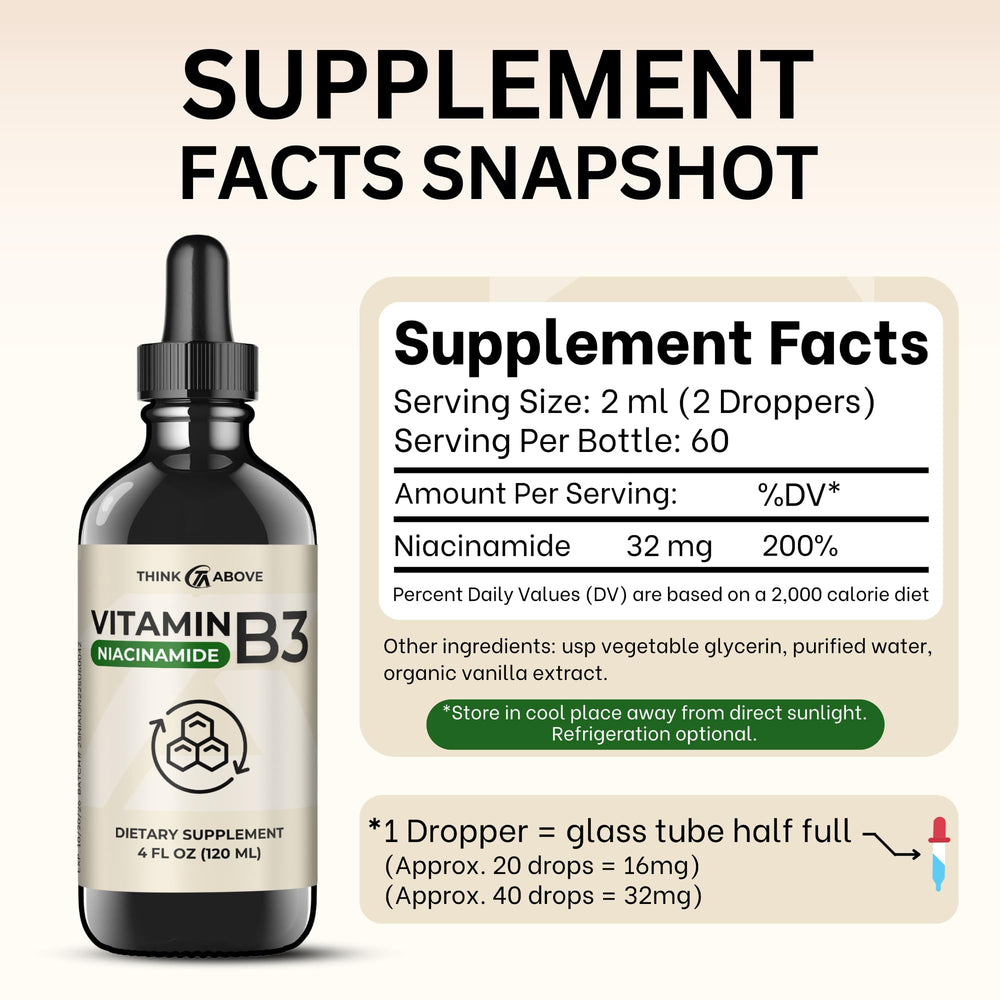 Think Above Niacinamide Vitamin B3 4 oz bottle on white background