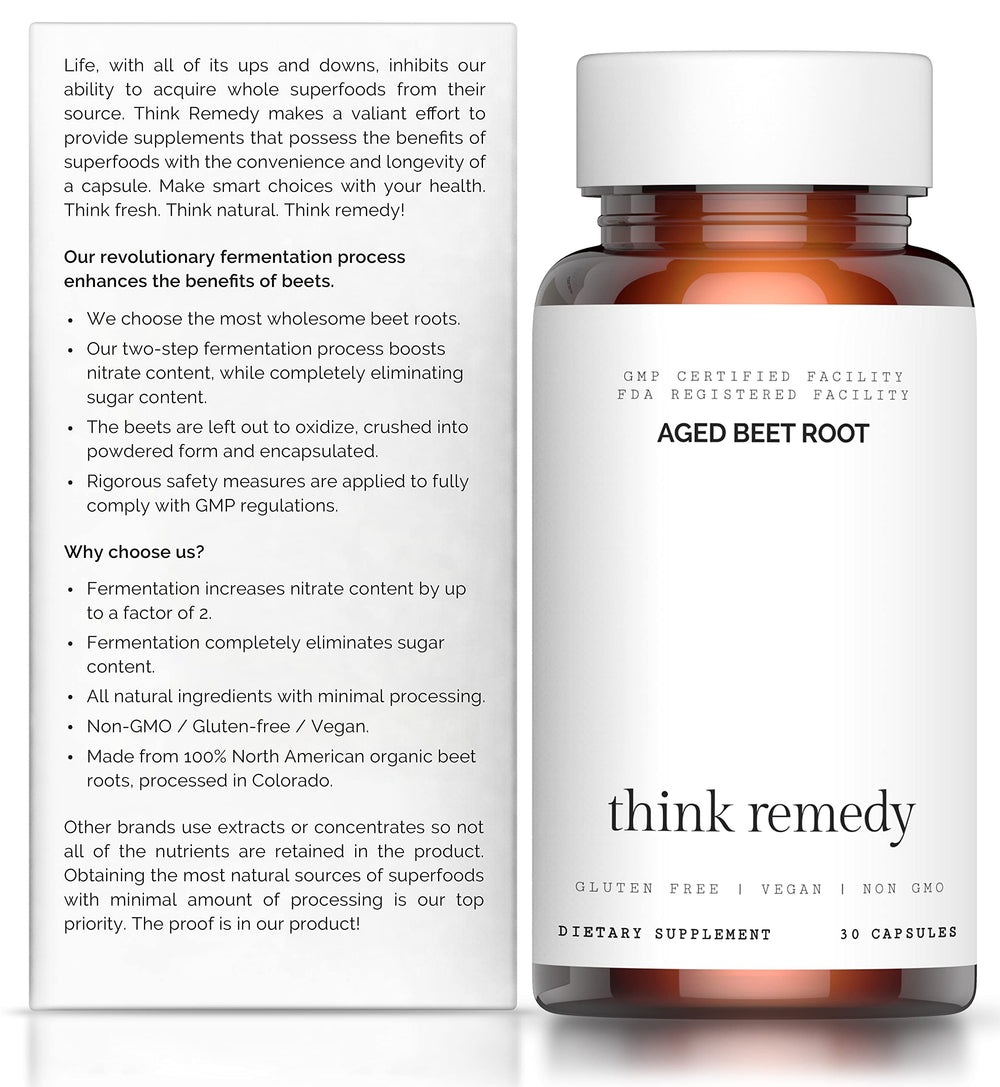 Think Remedy organic beet root powder jar showing pure beet powder for crisp, natural nutrition.