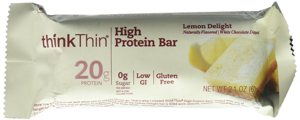 ThinkThin Lemon Delight high-protein bar front view