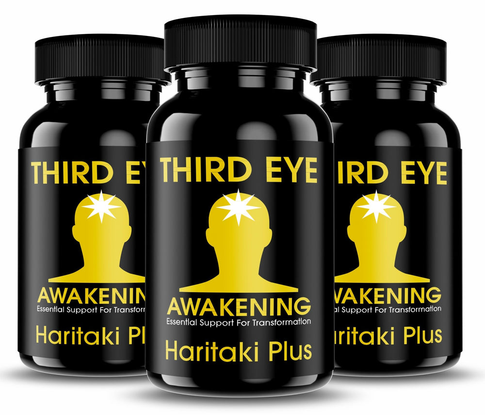 Bottle of Third Eye Awakening Haritaki capsules from Kailash Herbals