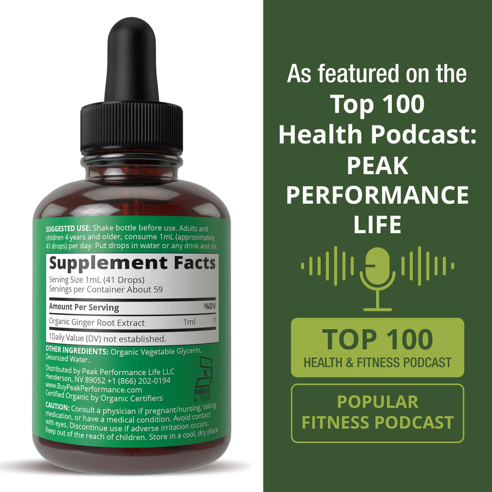 Third-party tested ginger liquid drops