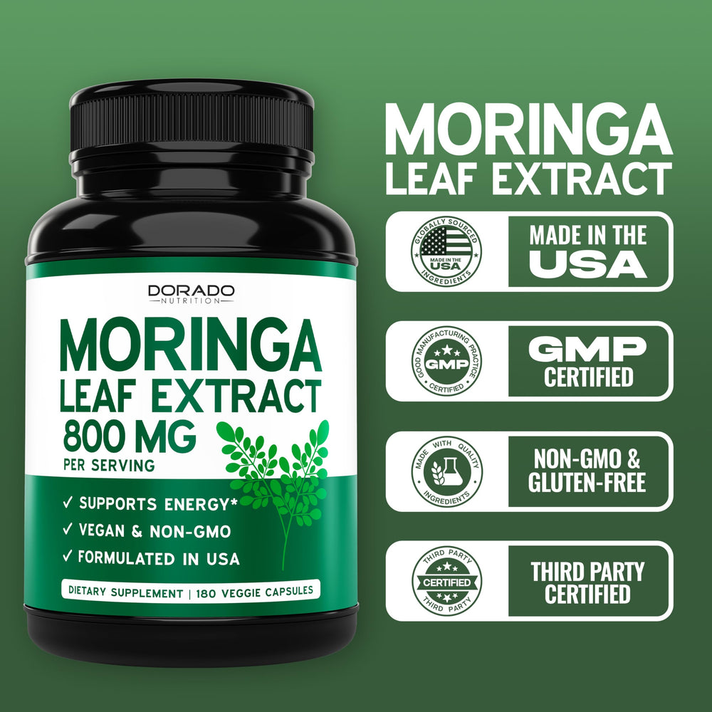 Third-party tested organic moringa supplement