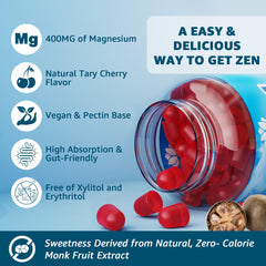 Third-party purity testing seal on magnesium gummies packaging