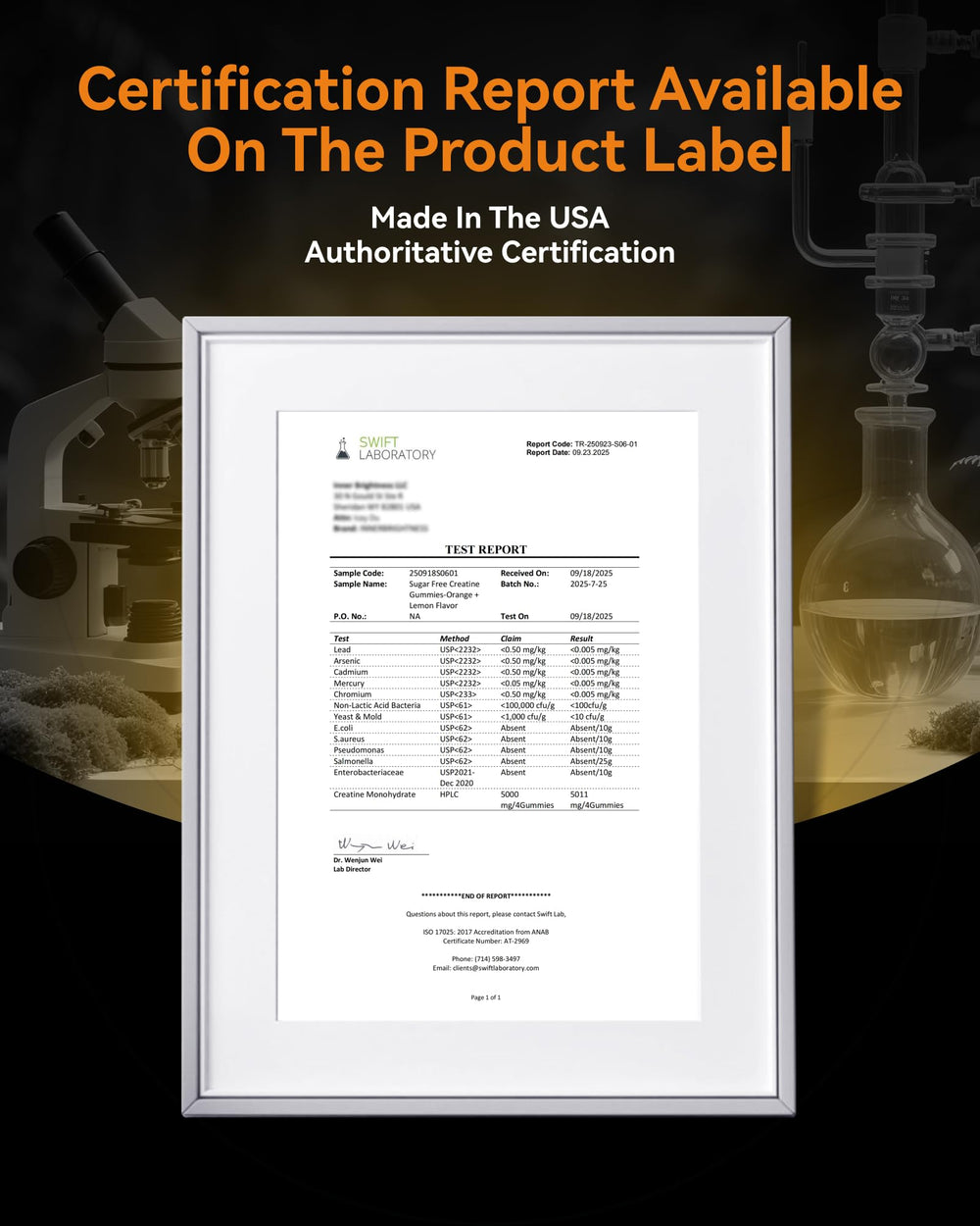 COA verification code for third-party testing