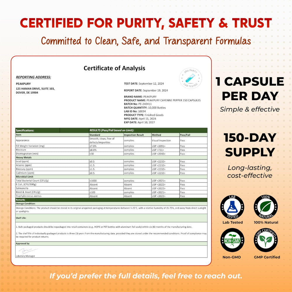 Third-party testing seal on product packaging