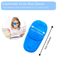 4 blue velvet eye patches laid out for display