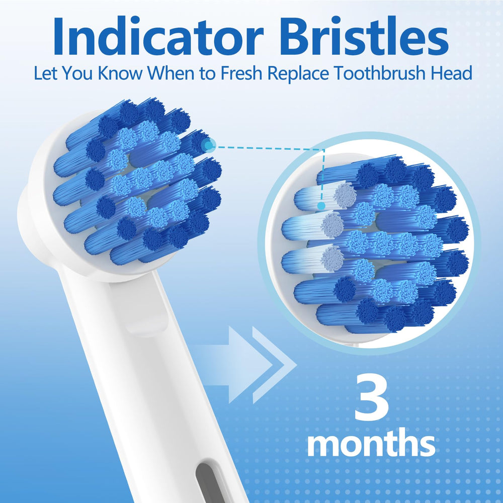Blue reminder bristles fading to white indicate replacement time