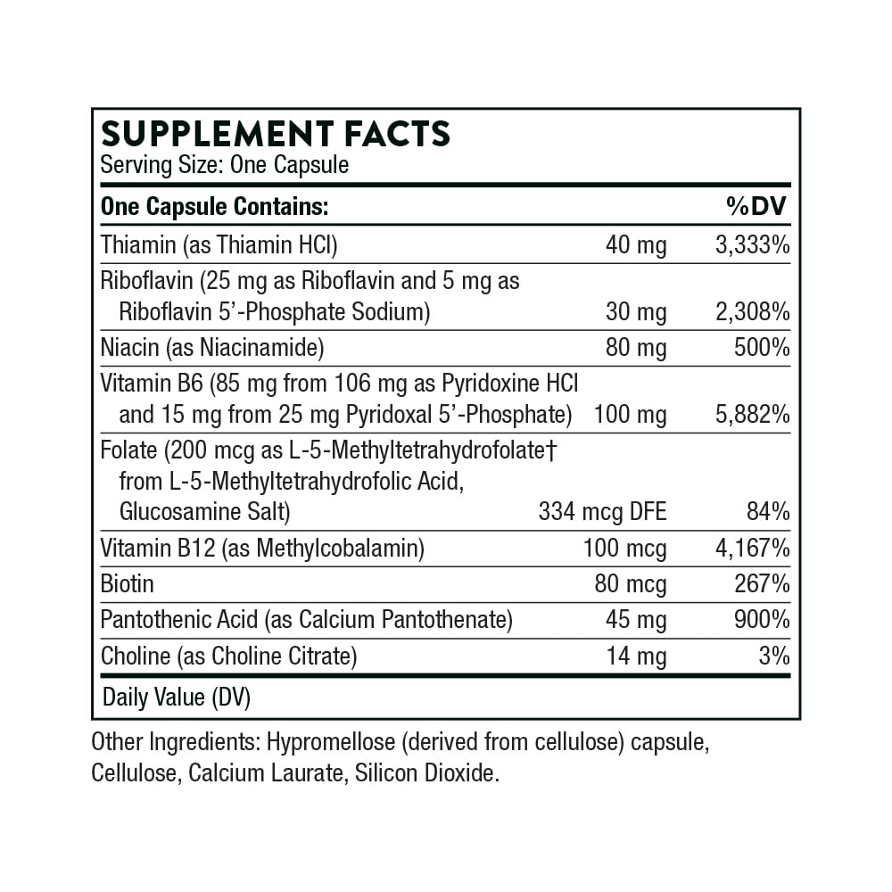 Active forms of B vitamins in THORNE B-Complex #6