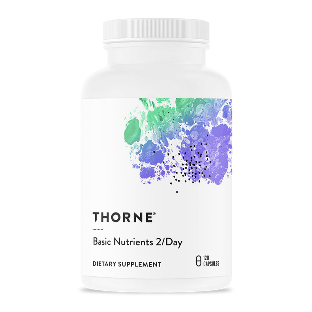 Front view of THORNE Basic Nutrients 2/Day bottle