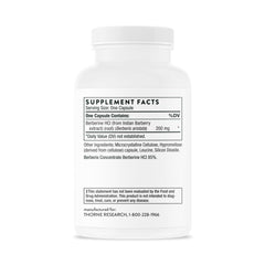 Thorne Berberine 200 mg bottle - back label