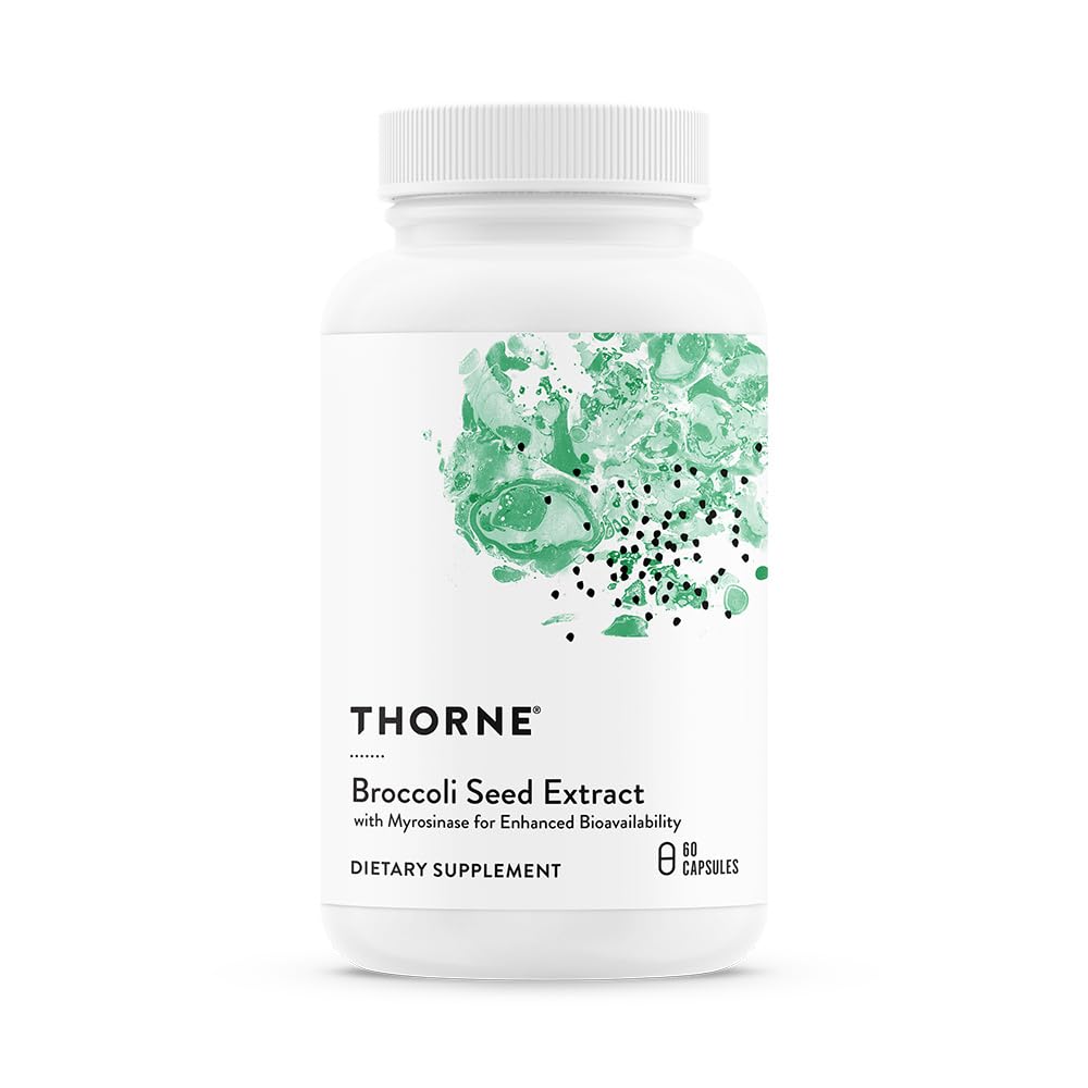 Front view of Thorne Broccoli Seed Extract SGS bottle