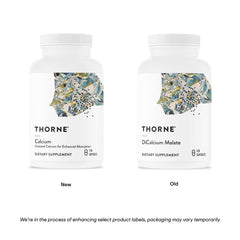 Nutrition facts panel on Thorne Calcium bottle