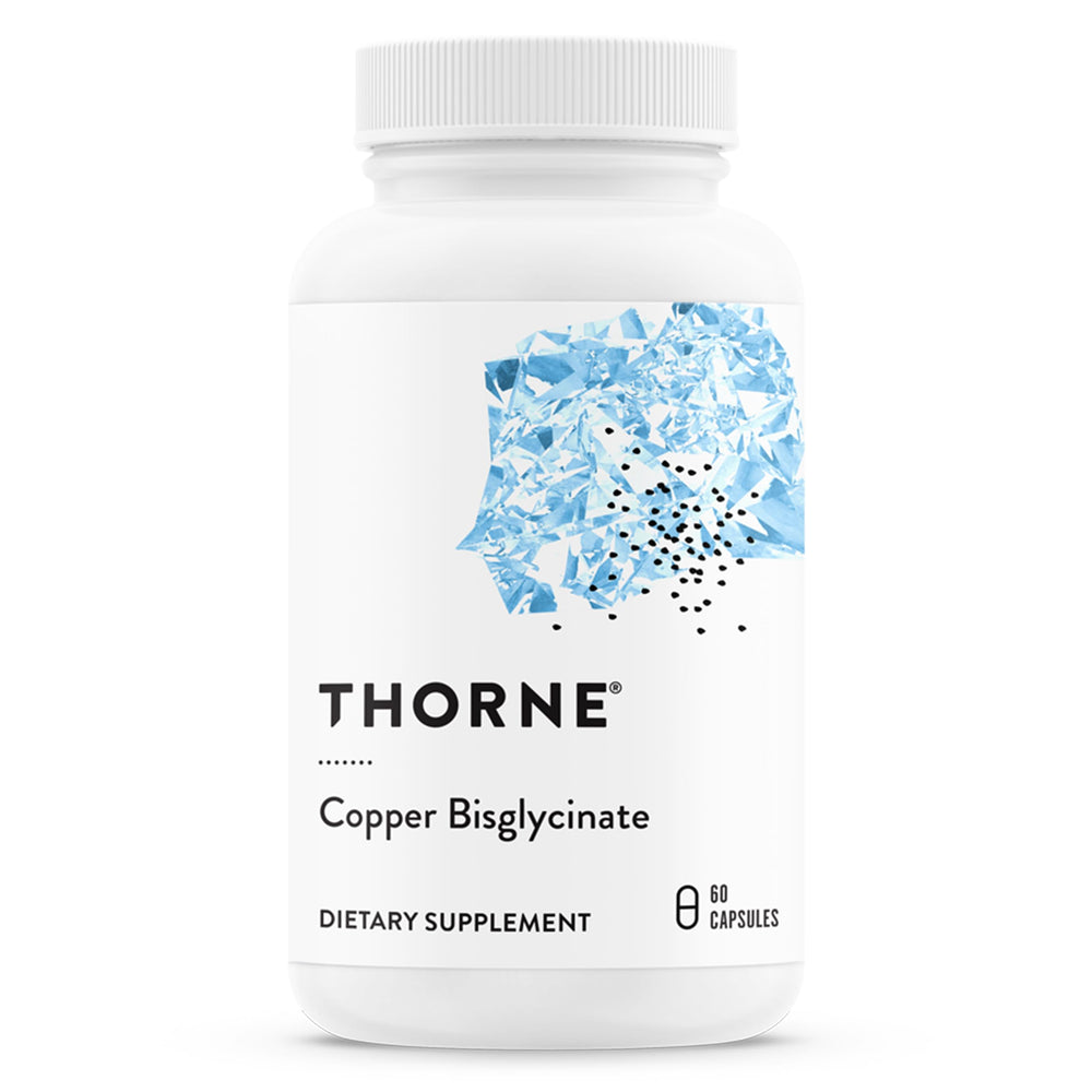 Thorne Copper Bisglycinate bottle on white background