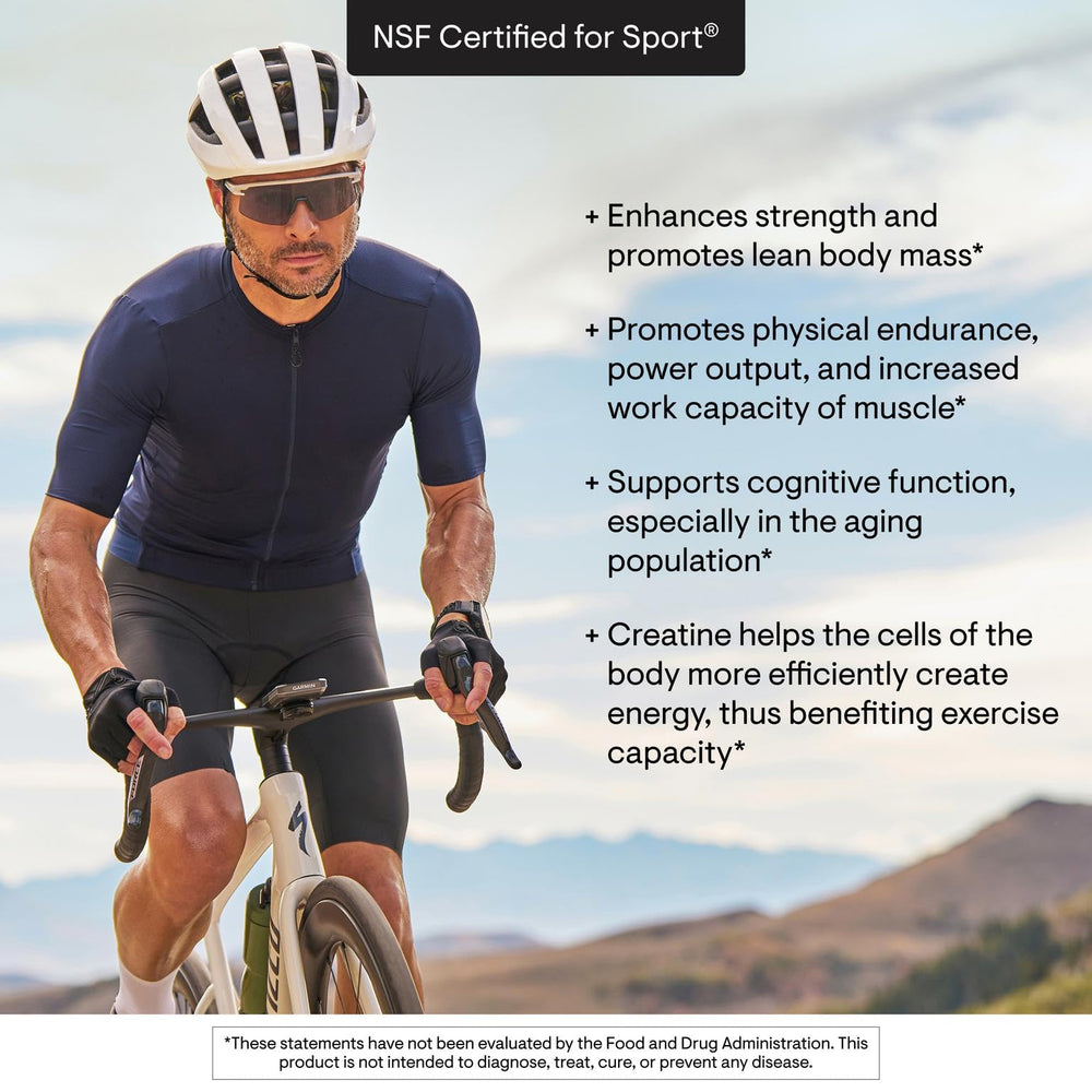 THORNE Creatine packaging with 30 servings emphasizing daily use and value