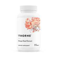 Thorne Grape Seed Extract bottle shows convenient daily antioxidant support.