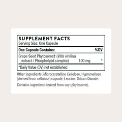 Thorne Grape Seed Extract capsules demonstrate easy-use antioxidant phytosome formulation.