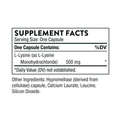 THORNE Lysine 500 mg bottle display