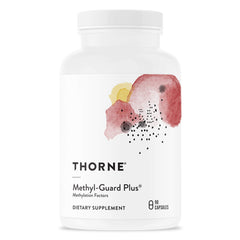 Thorne Methyl-Guard Plus bottle showing Active Folate (5-MTHF) and B vitamins