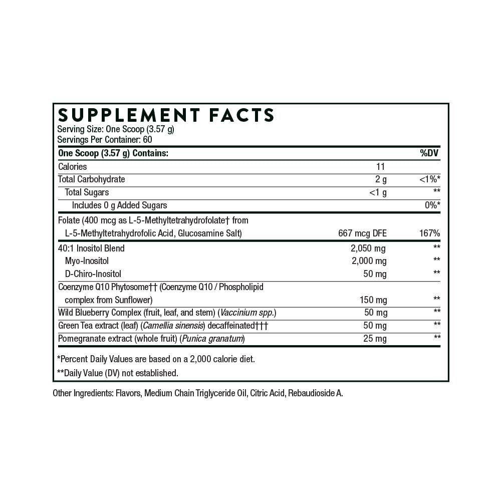 Front view of Thorne Ovarian Care mixed berry bottle